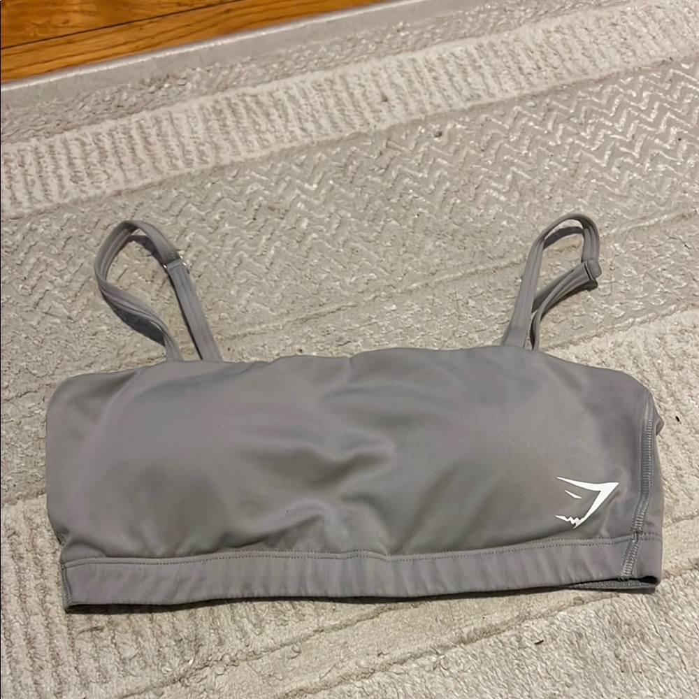 Gymshark Gray Sports Bra with Adjustable Straps and Compression Fit
